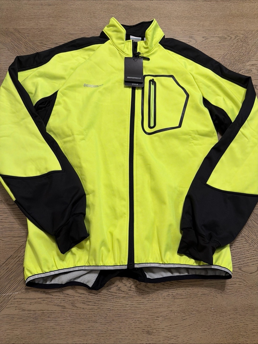 BERGRISAR Men's Cycling Jacket Winter Softshell Fleece Biking Jacket XL